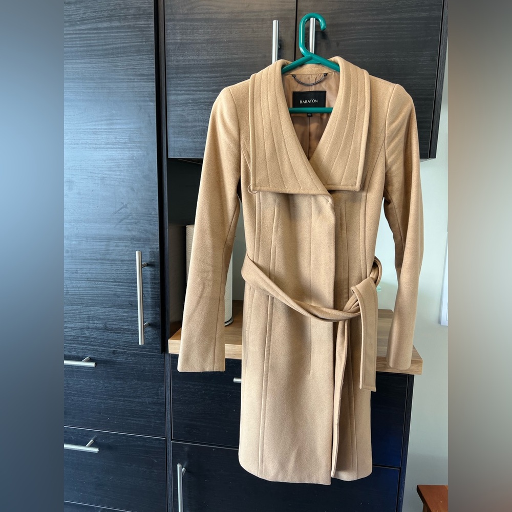 Babaton Camel Wrap Coat